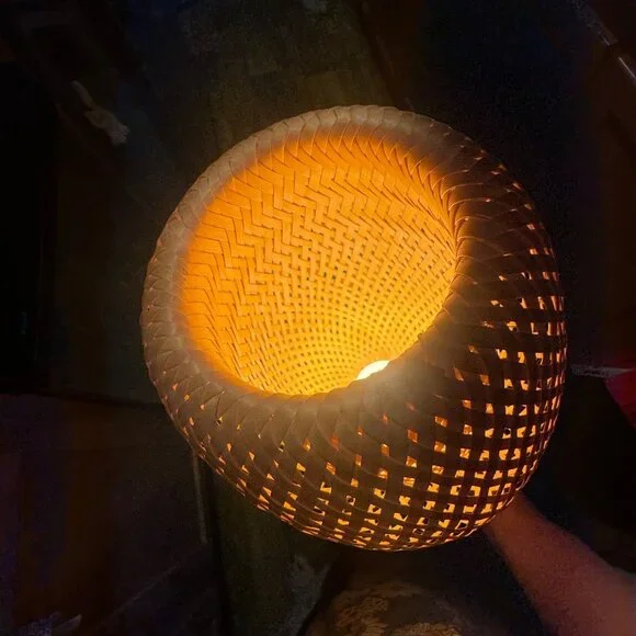 Ikea BOJA Table lamp, bamboo/handmade 16  Boho bohemian